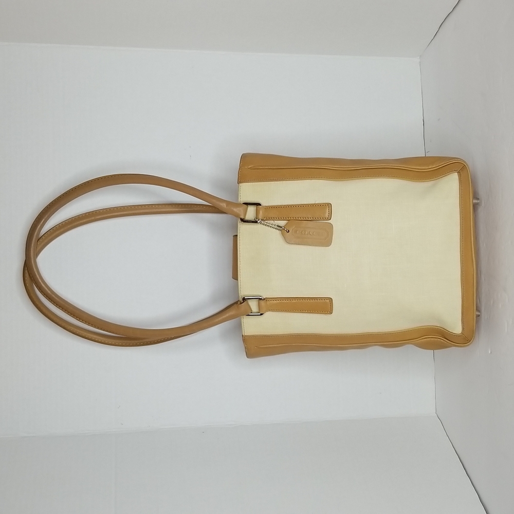 Coach Tan and Cream Tote Bag